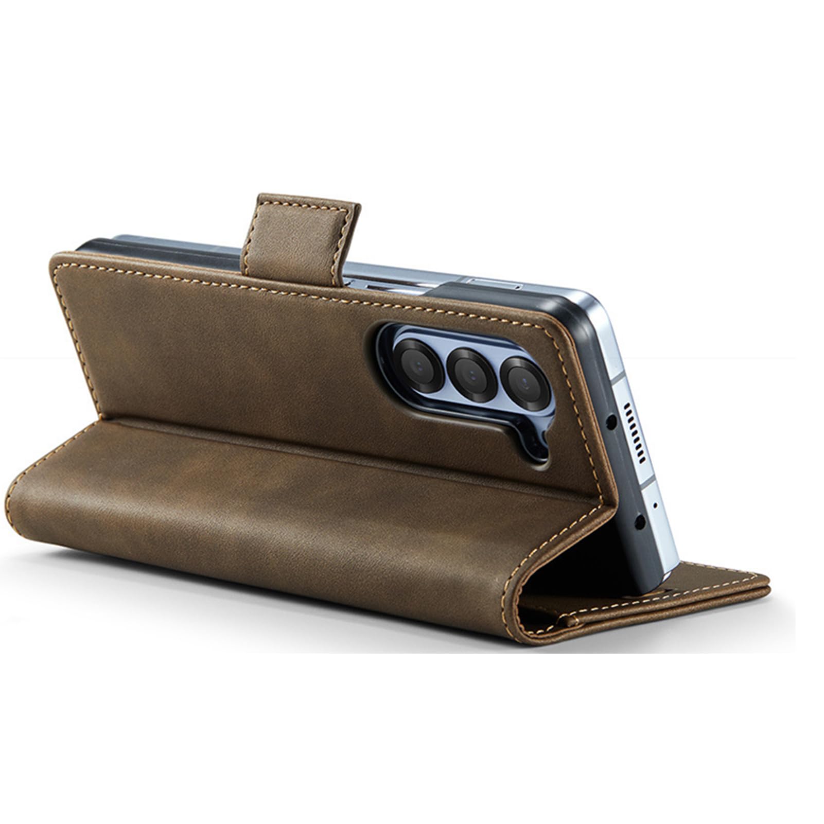 Ribalta Custodia Per Samsung Galaxy Z Fold 8 Ultra, Pelle Opaca Portacarte | Funzione Supporto con Portapenne Guscio Chiusura Magnetica Protezione Completa Affari Cover,Grigio,Fold 8 Ultra