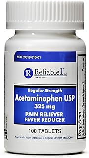 Reliable 1 Regular Strength Acetaminophen USP 325 mg 100 Tablets