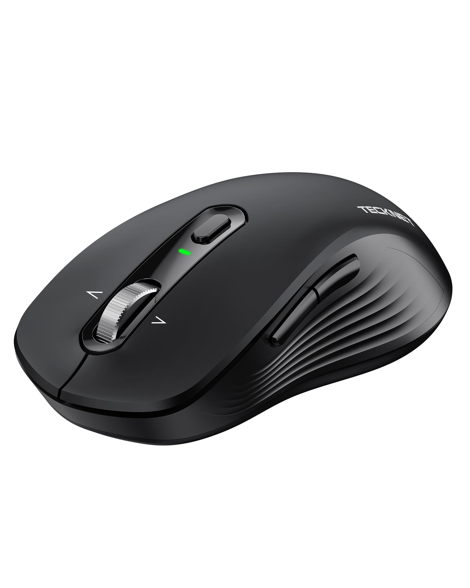 TECKNET Bluetooth Maus, Maus Kabellos (BT 5.0/3.0 + 2.4G), 4-Wege-Scrollrad Leise Funkmaus mit USB-A Empfänger, 4800 DPI Kabellose Mäuse, Ergonomische Computer Mouse für Laptop/PC/Mac/Tablet, Schwarz
