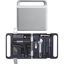 HOTO Set Attrezzi Completo con Trapano Elettrico 12V, Avvitatore a Batteria Brushless 30 Nm con Display LED, Trapano a Batteria Potente e Pratico, Ideale per Fai da Te e Riparazioni Domestiche