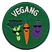Vegan Vegan - Écusson thermocollant - Vegan - Légumes - Carotte brocoli aubergine - Dimensions : 6,8 x 6,8 cm