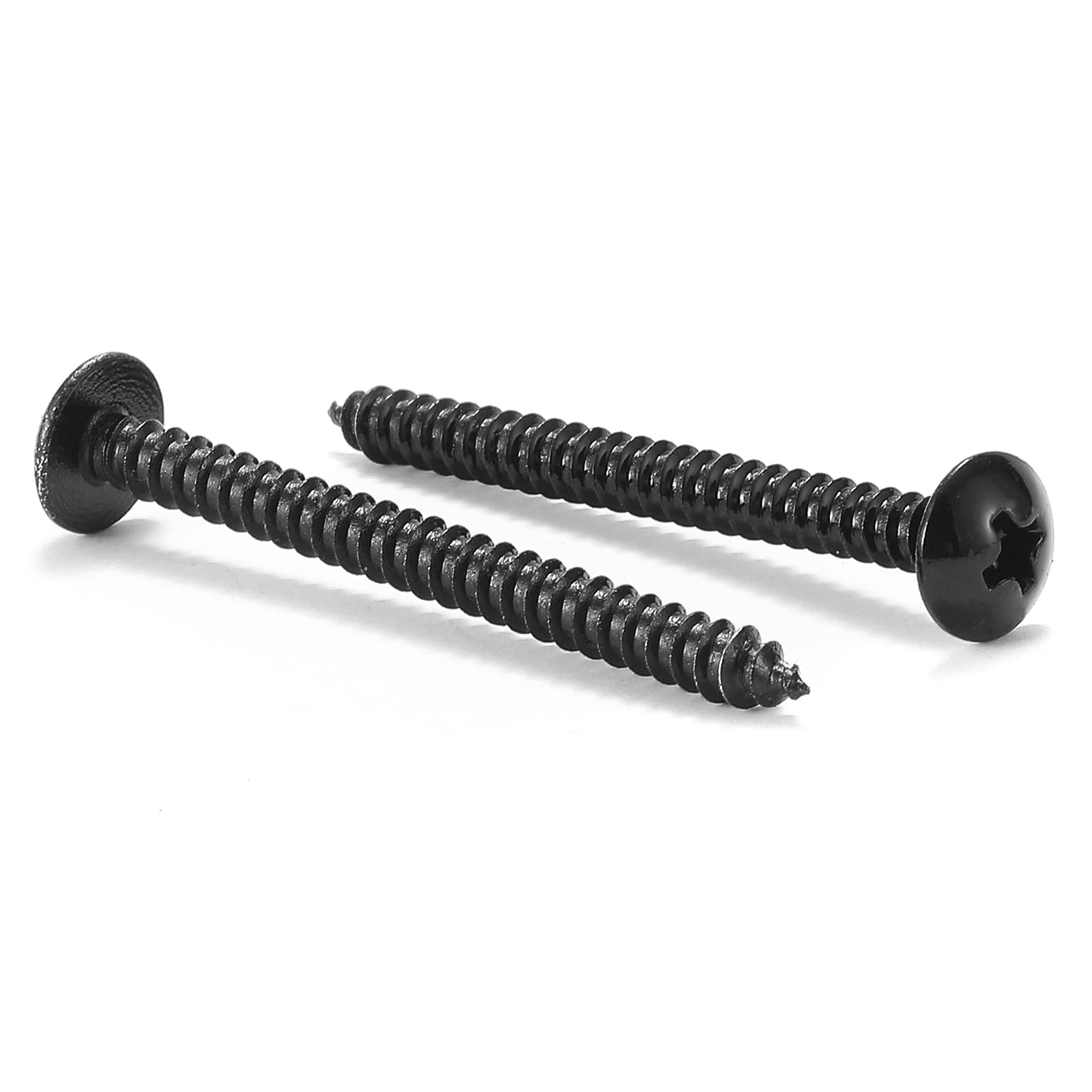#10 x 1-1/2" Wood Screw 100Pcs Truss Head Phillips 18-8 (304) Stainless Steel Fast Self Tapping Screws Black Oxide by SG TZH