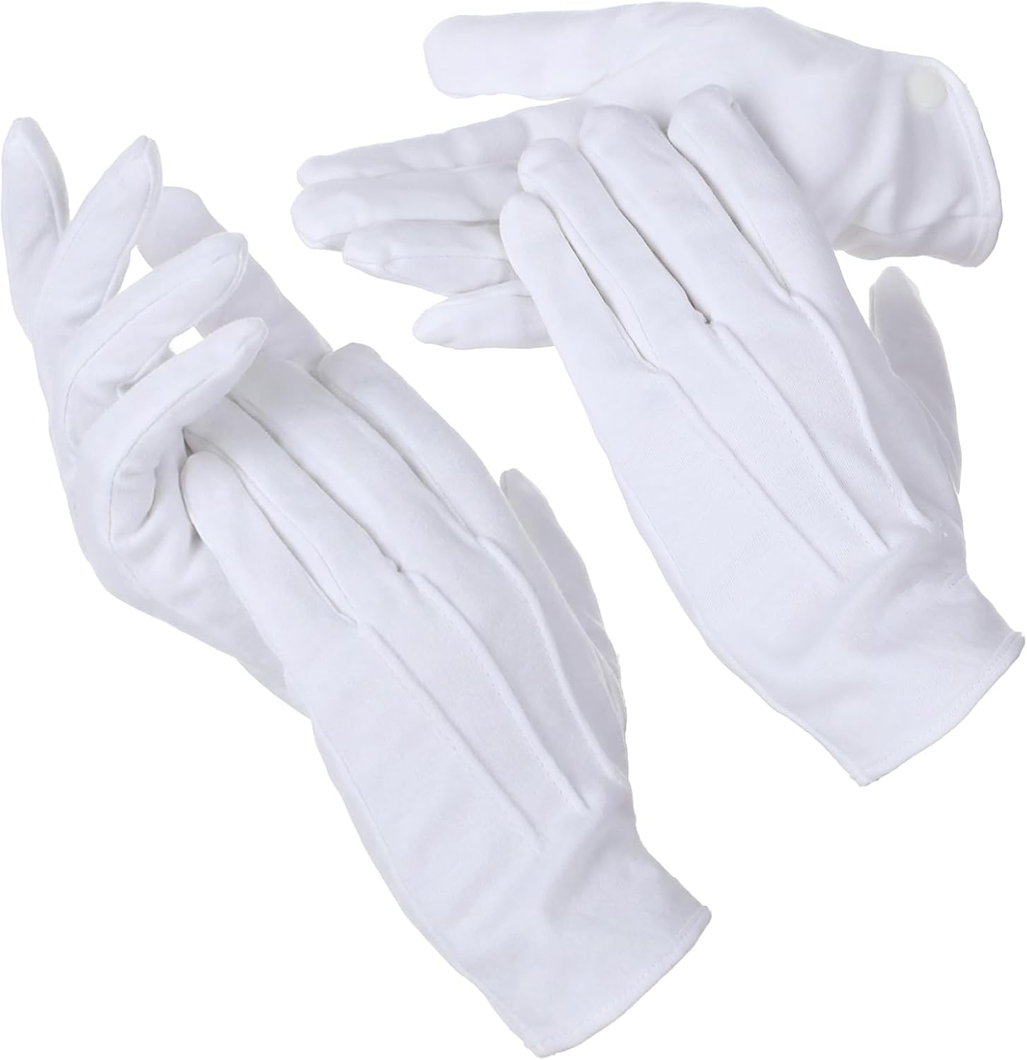 2 Pairs White Gloves for Church, White Gloves Women Men | Soft Usher Gloves Costume with High Elasticity, Uniform Dress Glove for Police Funeral Server Usher Tuxedo Guard Parade