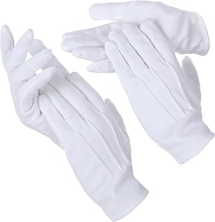 2 Paar Weiße Handschuhe, Handschuhe für Damen und Herren, weiche Kostümhandschuhe mit hoher Elastizität, Uniformhandschuhe für Polizei, Platzanweiser, Smoking, Wachparade