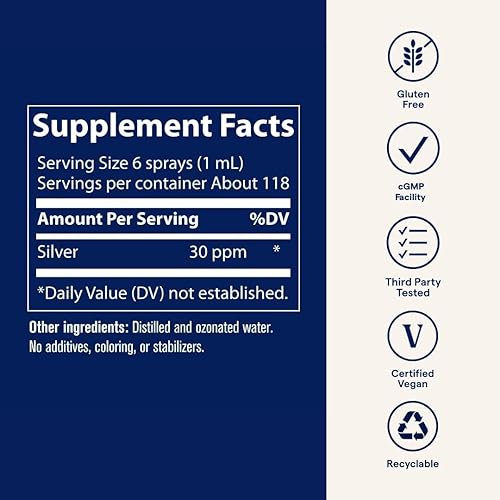Miniatura 5 de Trace Minerals Spray de plata coloidal – Suplemento mineral diario para ayudar a una absorción efectiva – Apoya la salud inmunológica, esquelética y