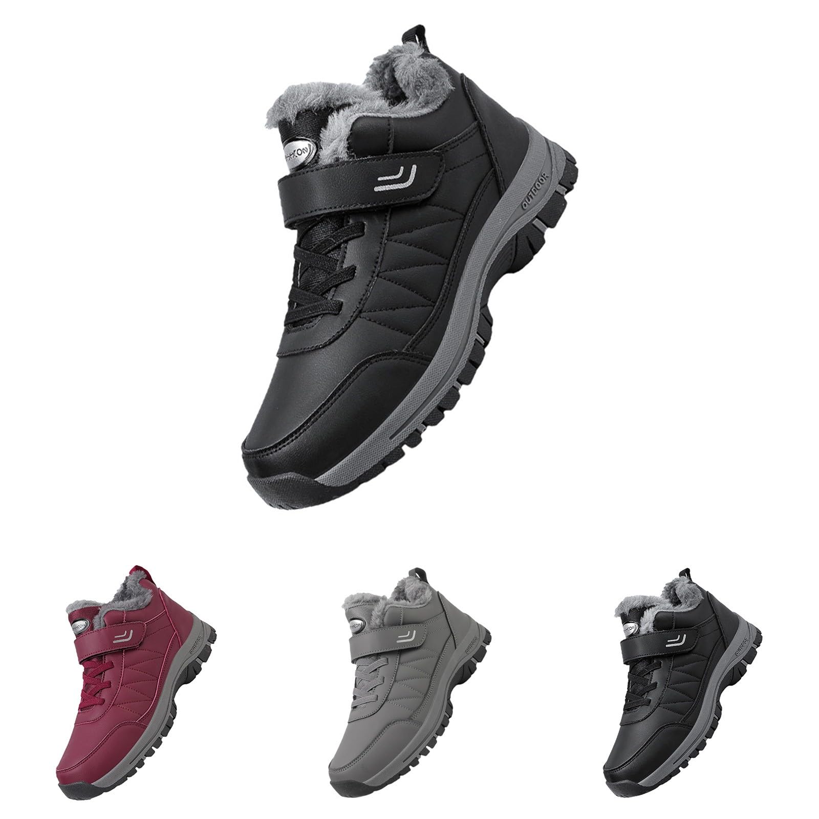 Scarpe Invernali comode in Cotone Antiscivolo per Le Donne Stivali da Neve Waetpoof Stivali in Gomma Donna Stivali Neri Gomma