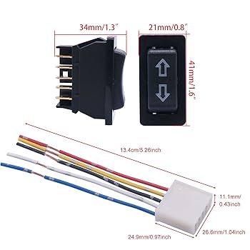 Amazon.co.jp: weideer 2個 5ピン カーウィンドウスイッチ 12V