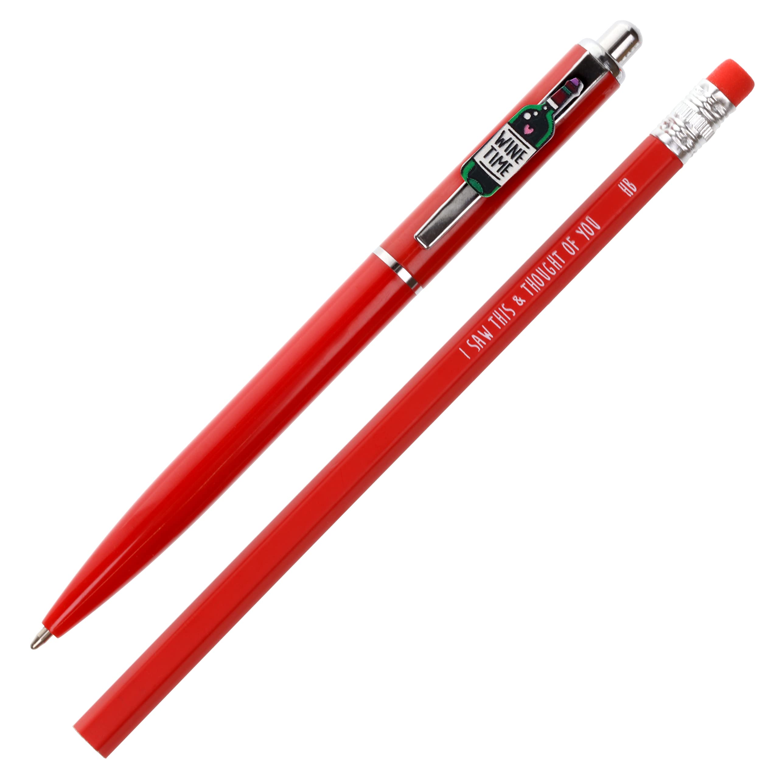 Stands Out, Supplying Outstanding Gifts Wine Time Pen and Pencil Set Charm Topper School Stationary Kits Gift โ image 1
