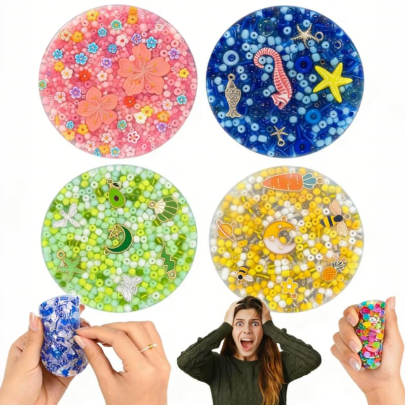 4PCS Picky Pad Skin Picking Fidget Toys Easter Gifts for Kids Reusable Sensory Silicone Picky Pad Fidget Toys for Adults Picking Fidget Pad for Trichotillomania Dermatillomania