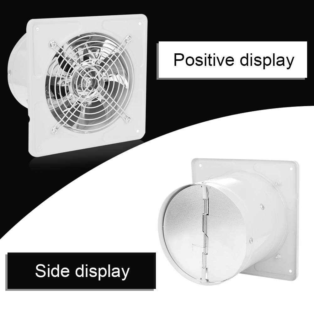 Ventilateur d'Extraction 6 Pouce Extracteur d'Air Ventilation Murale Silent pour Salle de Bain Garage Cuisine 40W 220 V Ventilo 1100m³ / H Débit d'Air et 50~60 dBA(White)