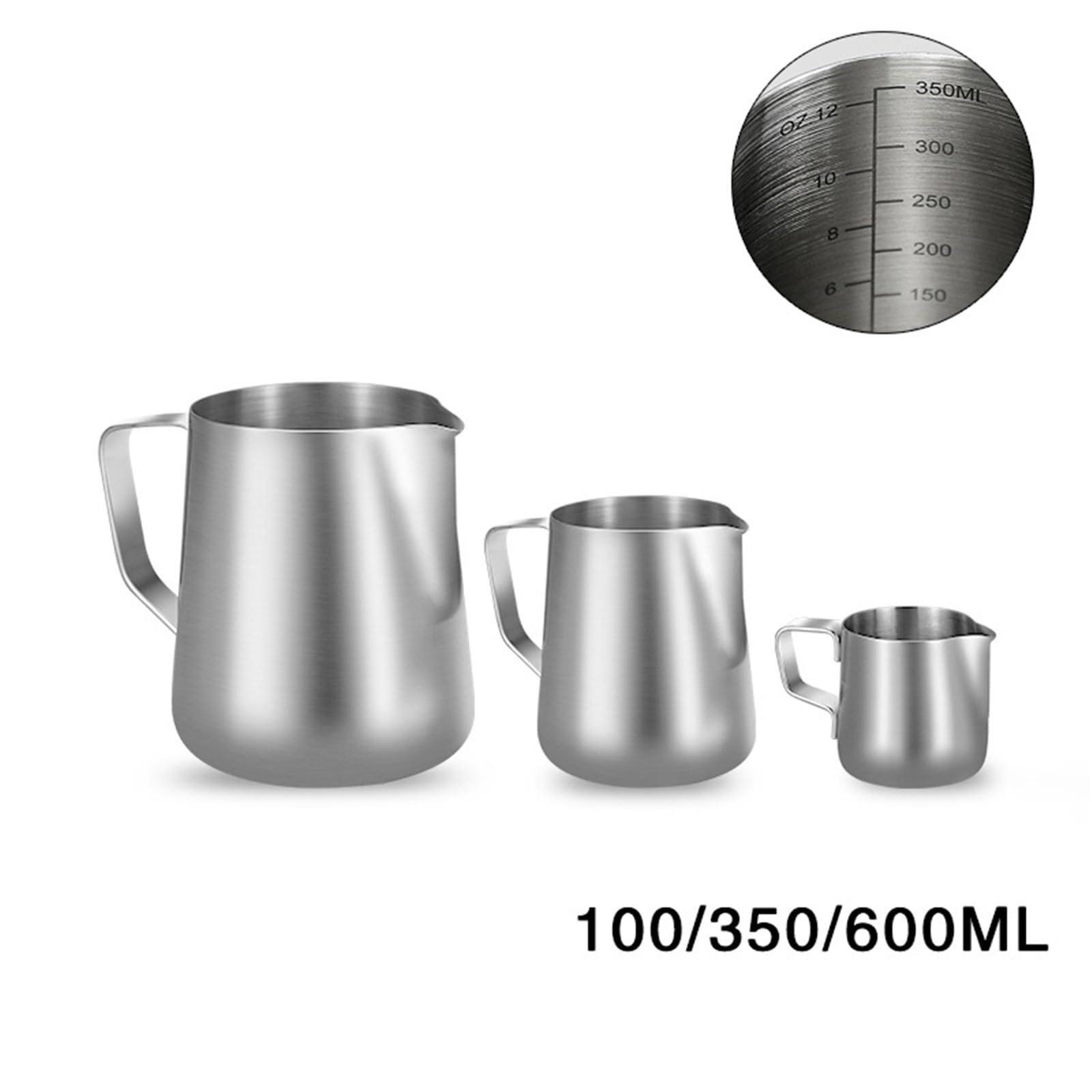 Jarra de acero inoxidable for espumar café y leche, herramienta Barista, accesorios, 2 uds Para Espumar(600ml With Scale)
