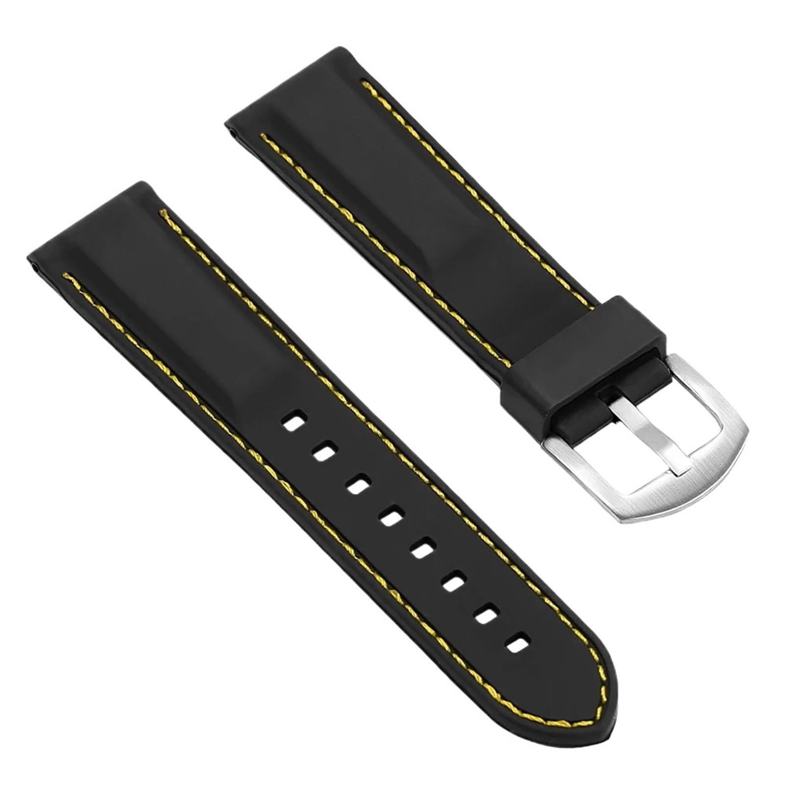 Gumowy pasek do zegarka 20 mm 22 mm bransoletka na nadgarstek miękki silikonowy pasek mężczyźni kobiety sport (czarno-czerwony_22 mm)