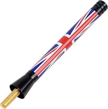 ONE250 Antenna, Compatible with MINI Cooper All Models - Will fit Any MINI Cooper, Cooper S, Convertible, Countryman, Clubman, Coupe or Roadster Red/Blue/White Union Jack UK Flag