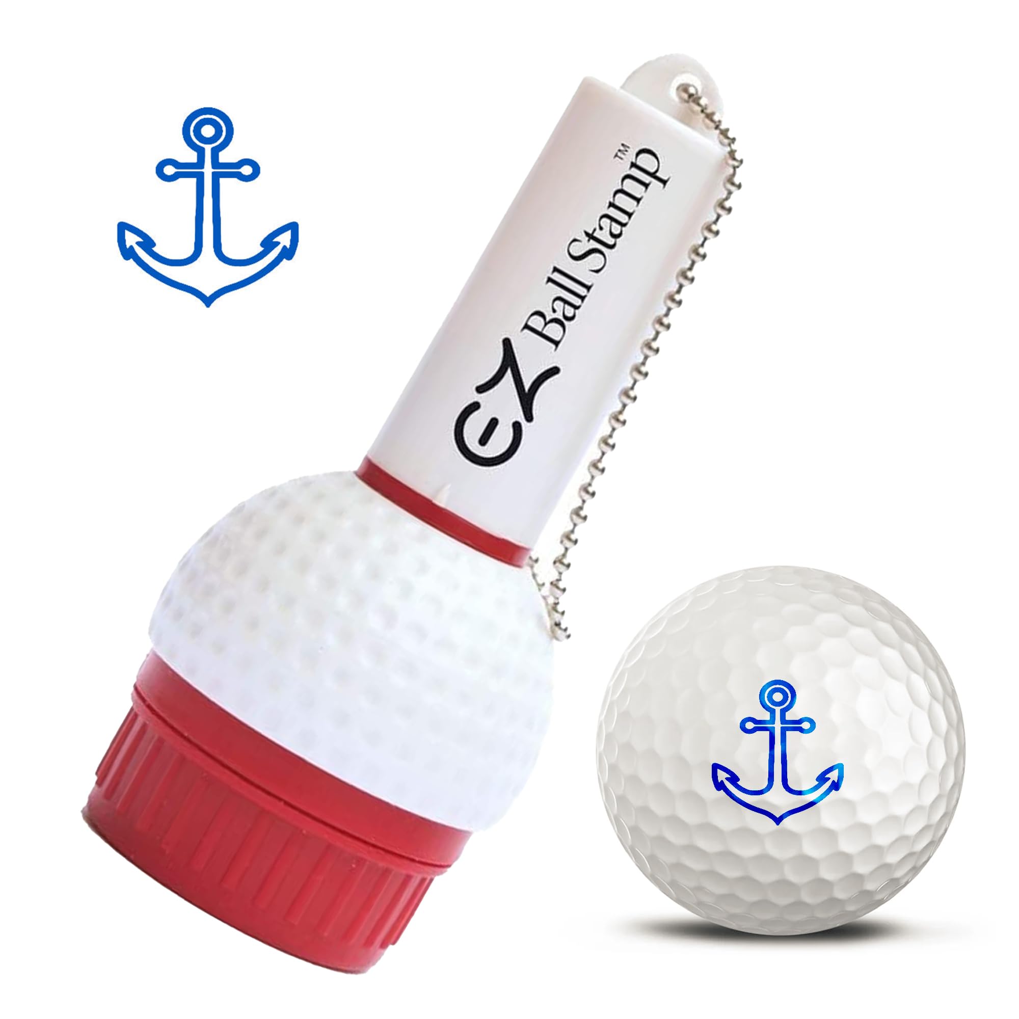 EZBallStamp Golf Ball Stamp - Blue Anchor — image 1