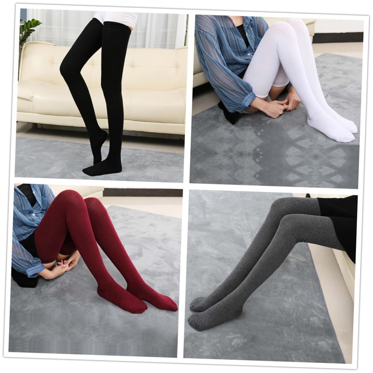 SHERCHPRY 3pcs Calcetines de Algodón Mujer Otoño e Invierno
