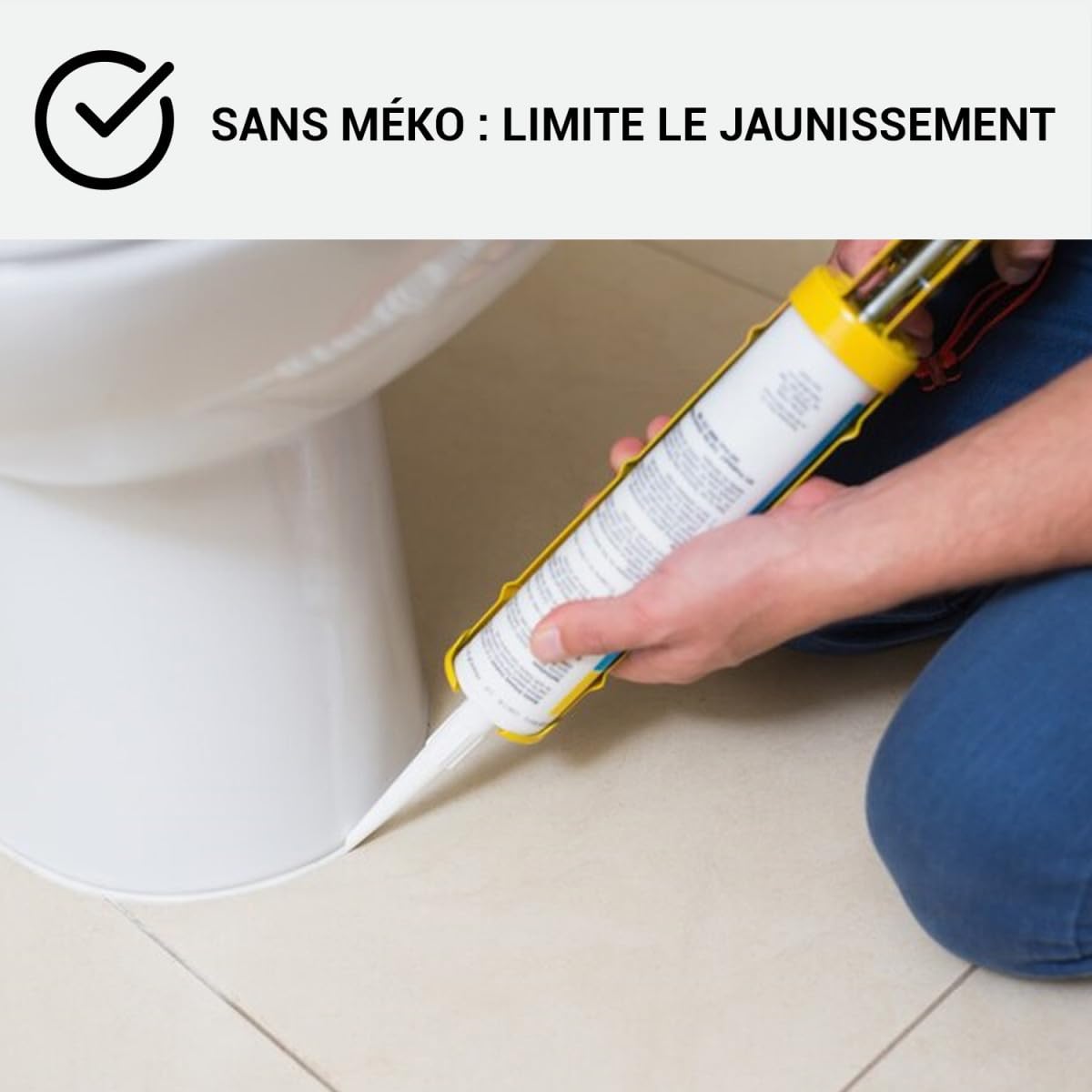 Joint silicone, douche, baignoire, sanitaire, sdb - 300 ml x 3 Blanc - ARCANE INDUSTRIES