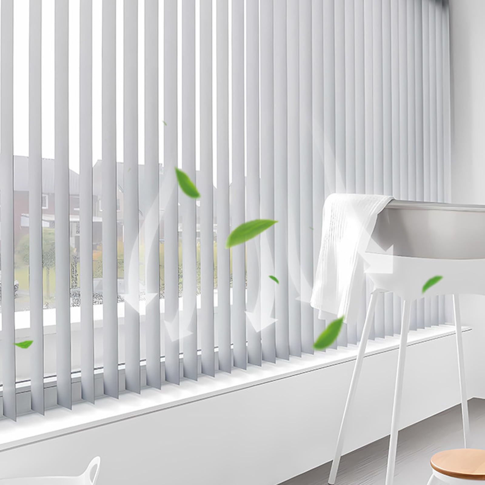 Cortina Lamas Verticales,Persianas Venecianas Opaca de Tela de Poliéster,Persianas Opacas 60%,para Puerta Corredera Ventana Francés,con Accesorios,Personalizable,Ancho x Alto (130cm x 130cm)