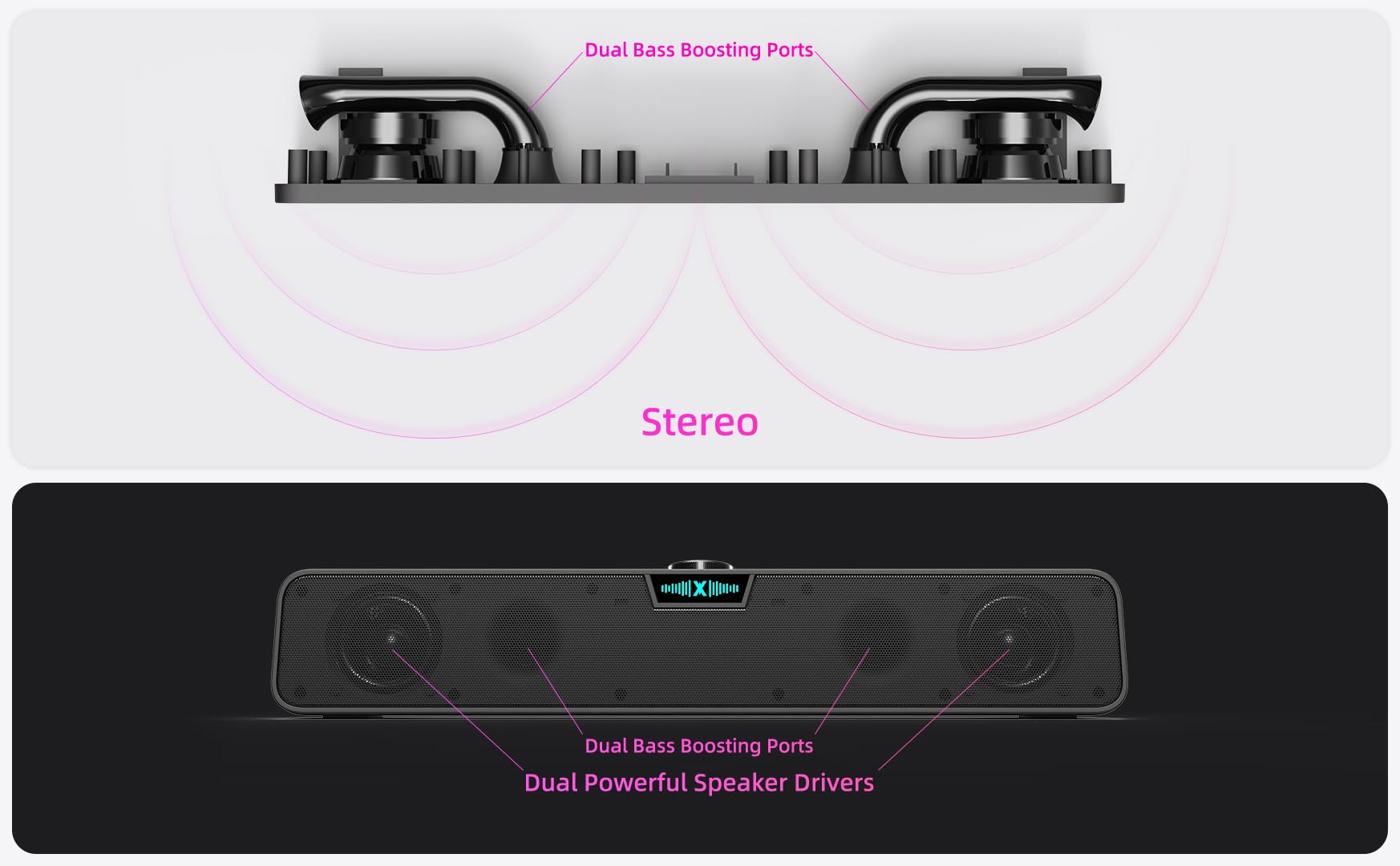 XKX Barra de sonido para computadora de escritorio