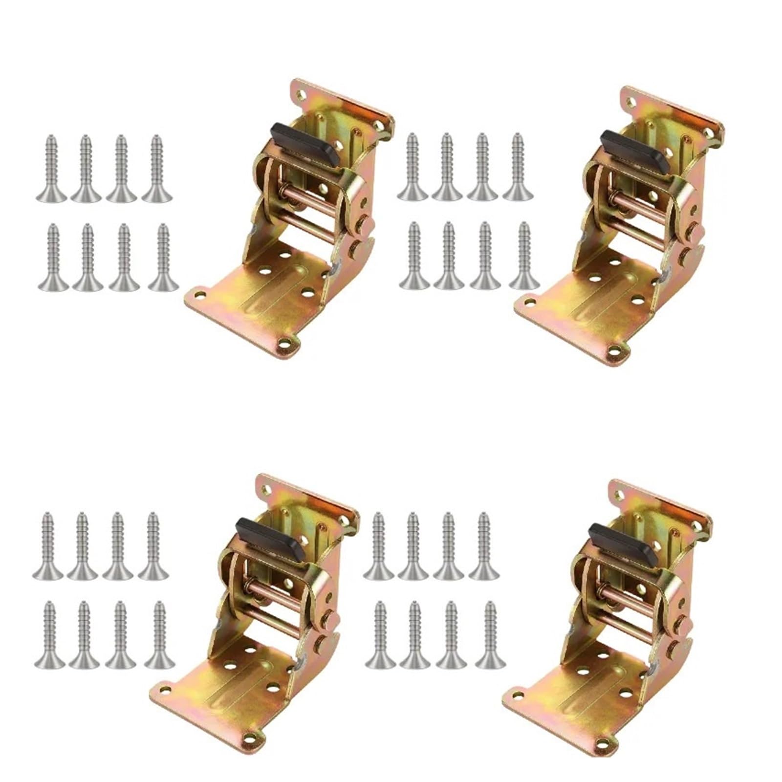 Cbtyacvlp Colorful With Screw 4 Pack Thickened Heavy Duty Foldable Bracket 0 90 180 Degree Self-Locking Hinge For Table Legs Furniture Bed Stool(Colorful With Screw)
