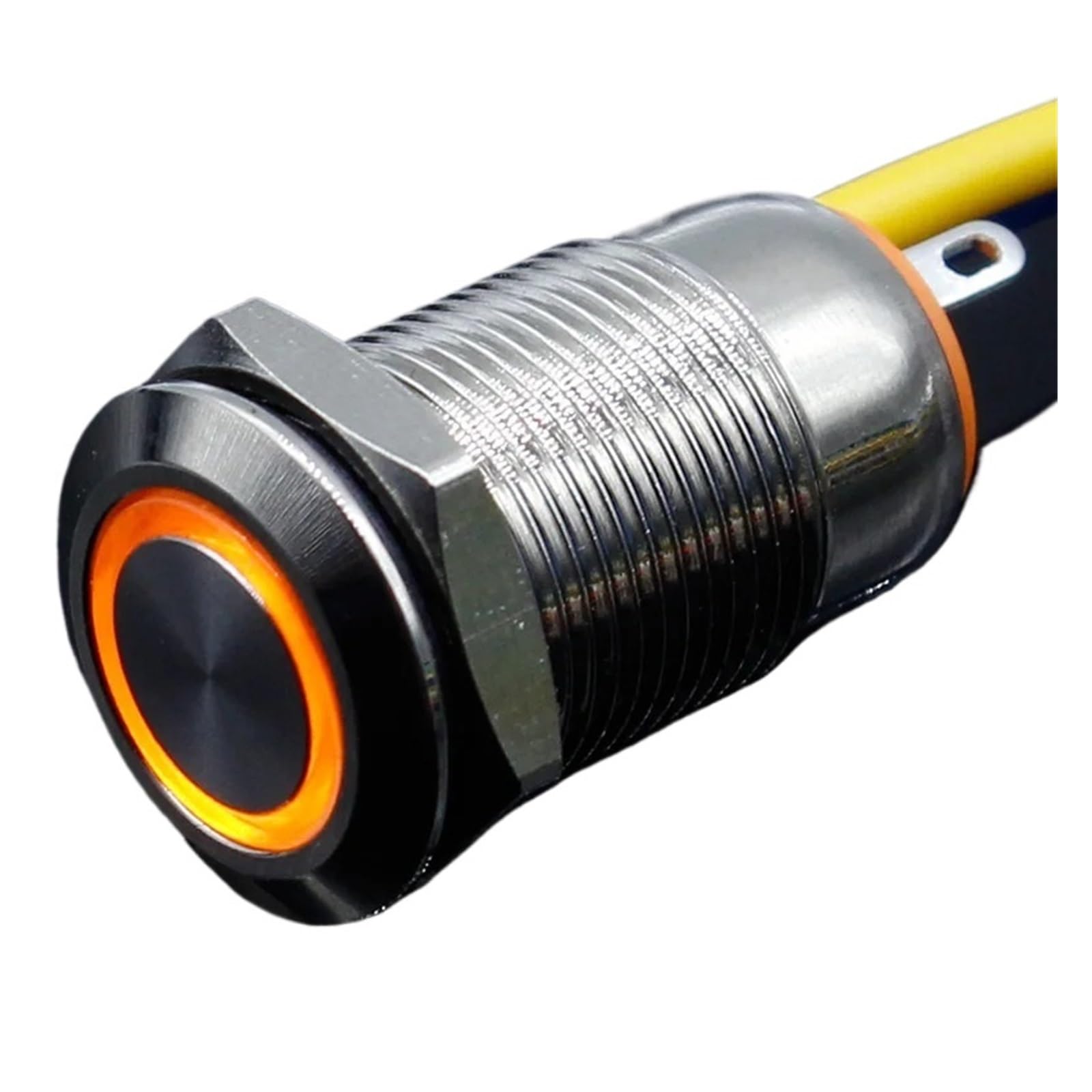1 szt. 12 mm LED 12 V 24 V 220 V metalowy przełącznik przyciskowy podświetlany wodoodporny przycisk blokujący samoblokujący (zielony, 220 V)