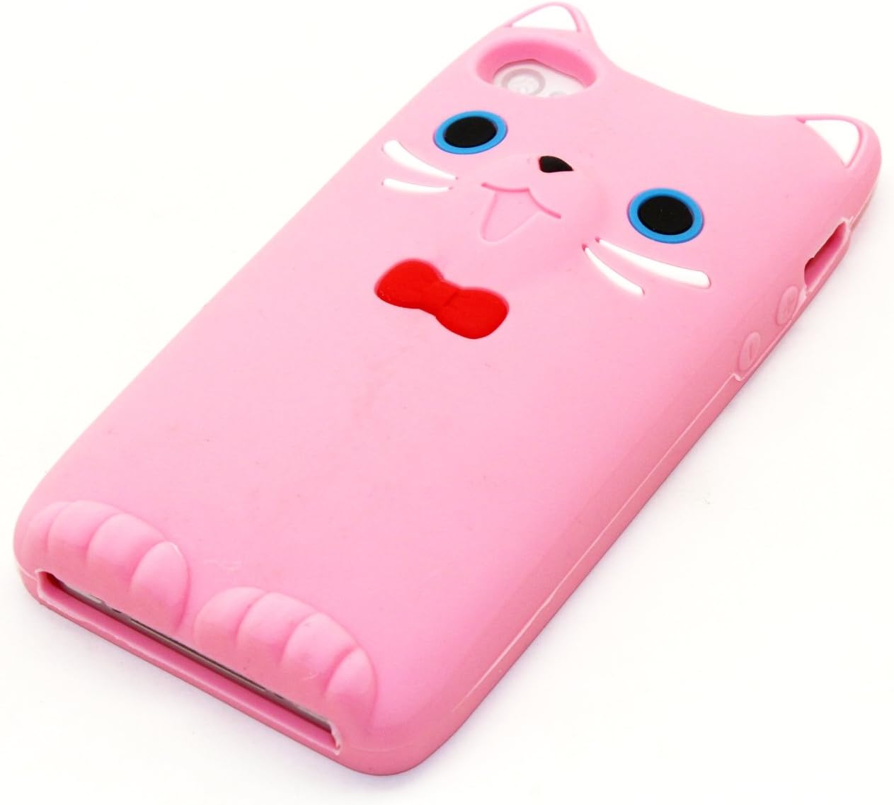 NorthLogic (BABY PINK) 3D Cute Soft Cartoon Cat Silicone Skin Back Case Cover for iPhone 4s or iPhone 4