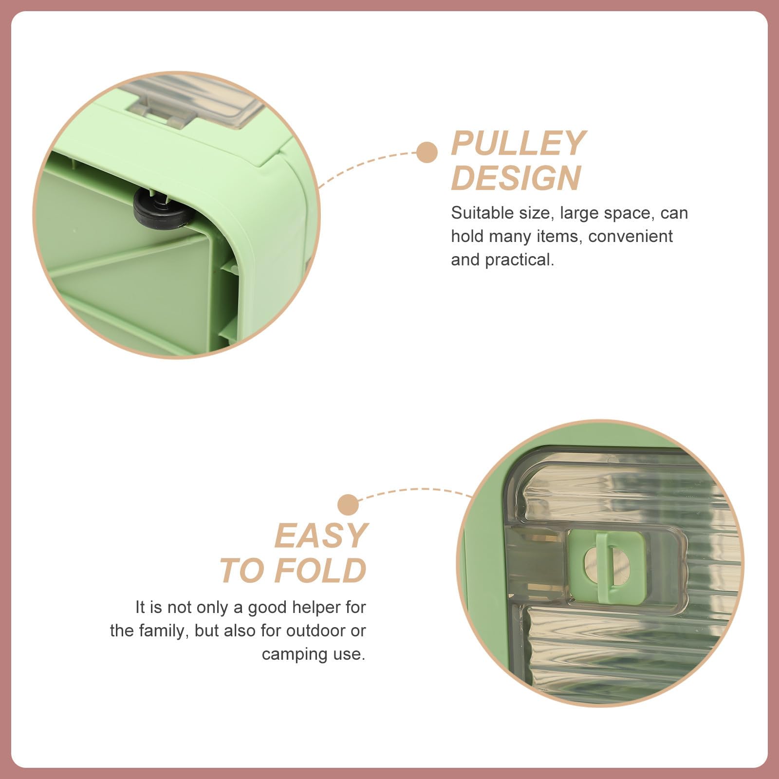 SEWACC Caja Plegable para Vehículos, Organizador de Baúl de Plástico Verde