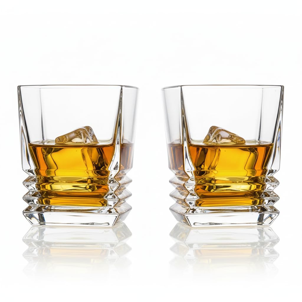 Classic Whiskey Glasses Set - 2 Premium Tumblers -15