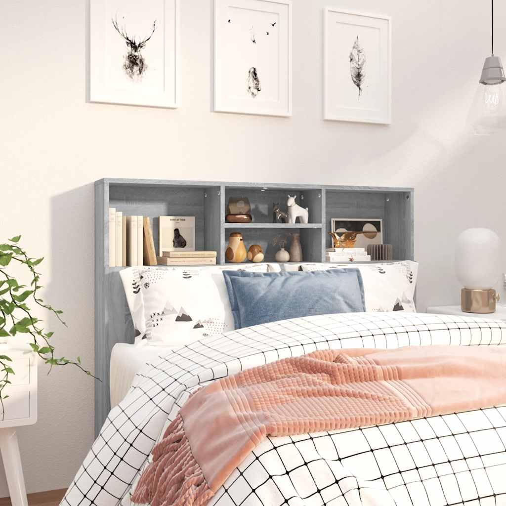 vidaXL Armoire de tête de lit Sonoma Gris 120x19x103,5 cm