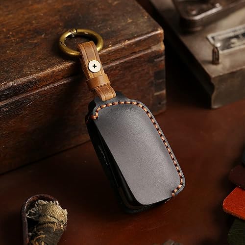 Miniatura 11 de SANRILY Qashqai Tiida Sylphy Frontier - Funda de cuero para llavero con tapa de 3 botones y llavero con tapa para Nissan Rogue S Rogue Select