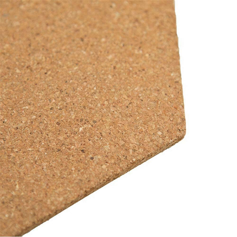 BAKAJI Set 10 PZ Bacheca Lavagna di Sughero Esagonale Adesiva Decorazione Casa Arredamento Ufficio Design Moderno per Parete Muro Con Puntine Dimensione 15x17 cm