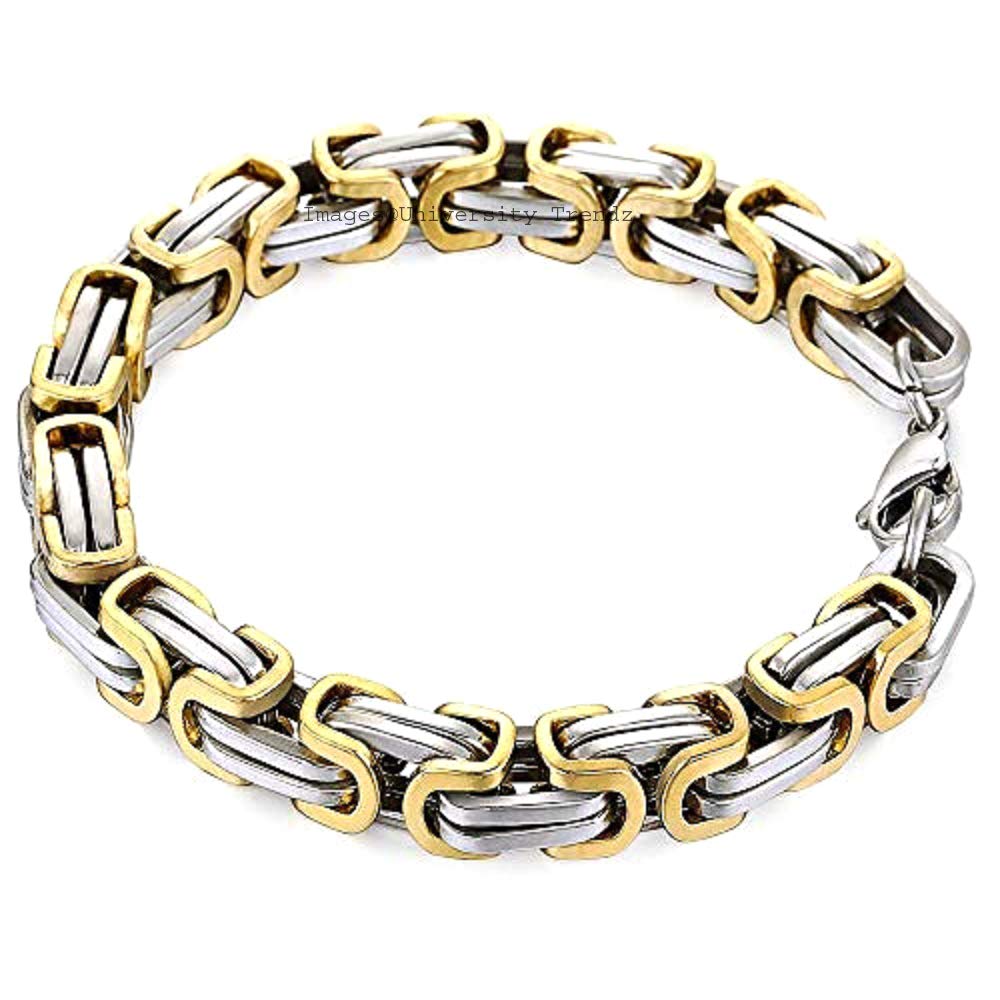 University Trendz Silver & Gold Plated Stainless Steel Bracelet For Men & Boys (Gold) (B085GG8F84) Amazon Price History, Amazon Price Tracker
