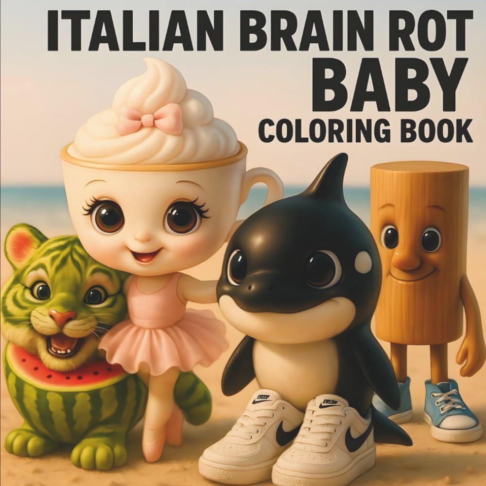 Italian Brain Rot Baby Coloring Book: 50 Cute and Funny Characters to Color | 101 Pages.