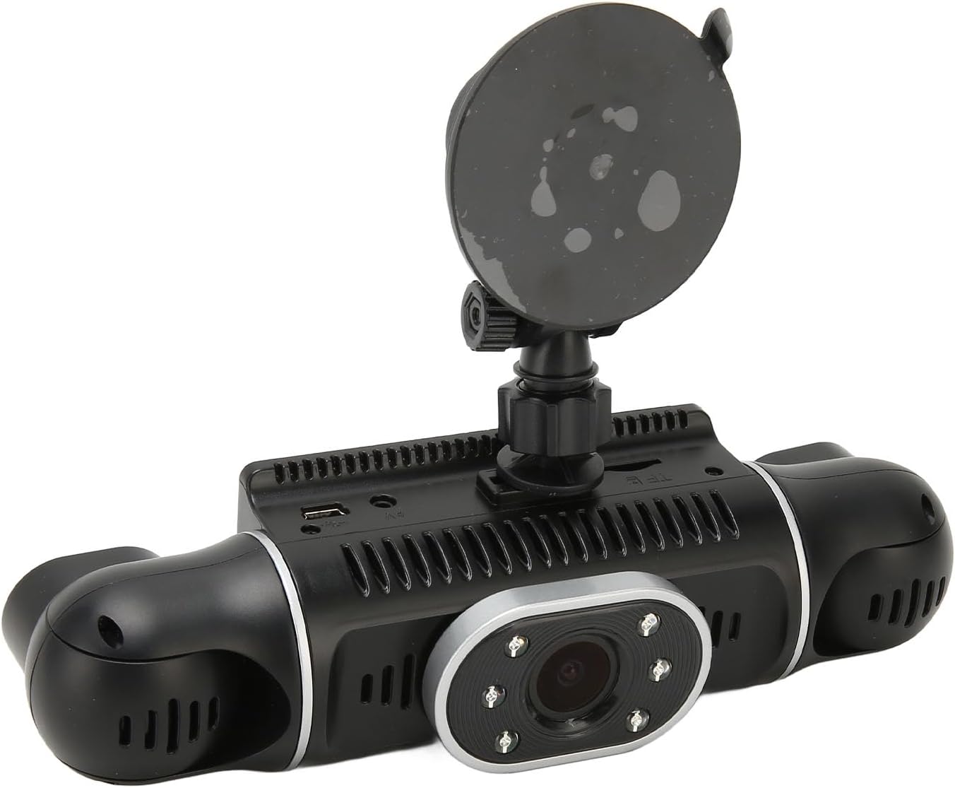 Denash 4 Channel Car Recorder main unit with suction cup mount attached.