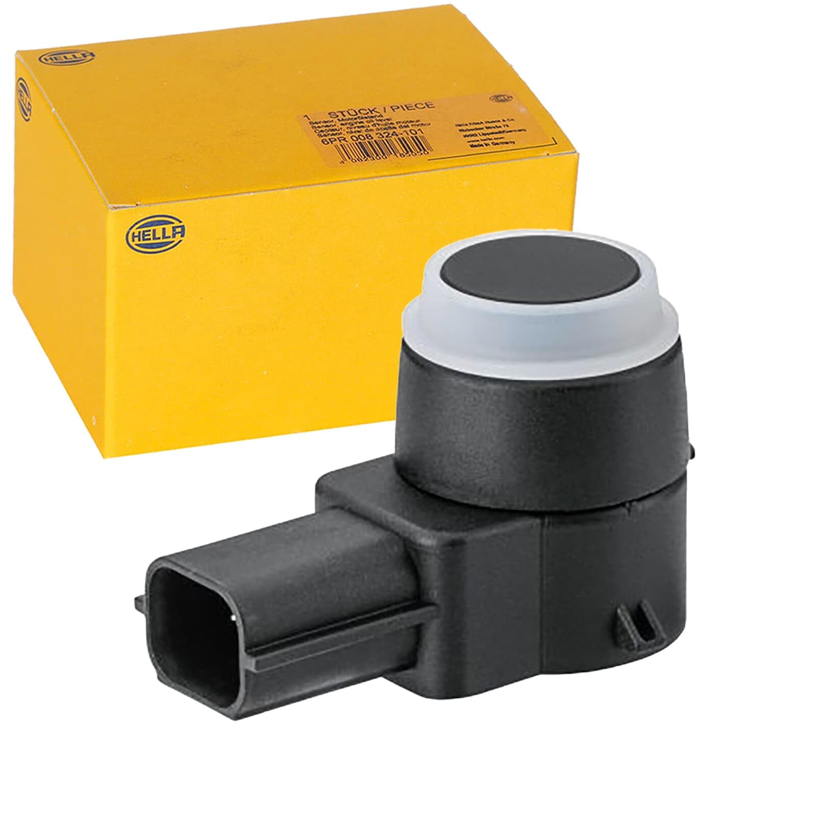 HELLA 6PX 358 141-851 Sensore, Assistenza parcheggio, 3a... poli, infilato, verniciabile, con anello fissaggio