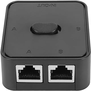 Switch de Rede Gigabit, Switch Seletor Divisor de 2 Portas, 10 100 1000Mbps 2 Em 1 Saída 1 Entrada 2 Saída Switch Extensor PoE Interruptor Seletor Divisor RJ45 para Cat 6