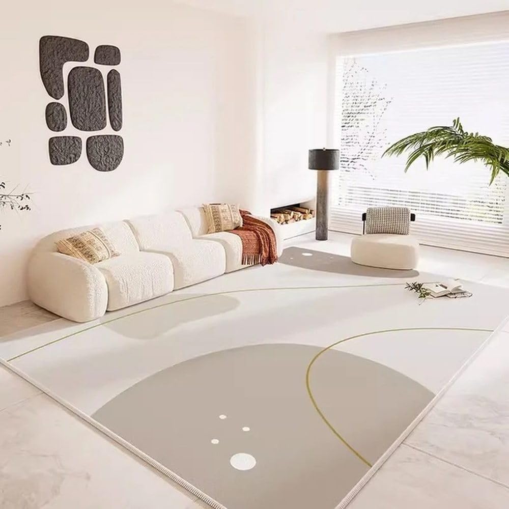 Tapis de salon abstrait en peluche pour descente de lit moderne