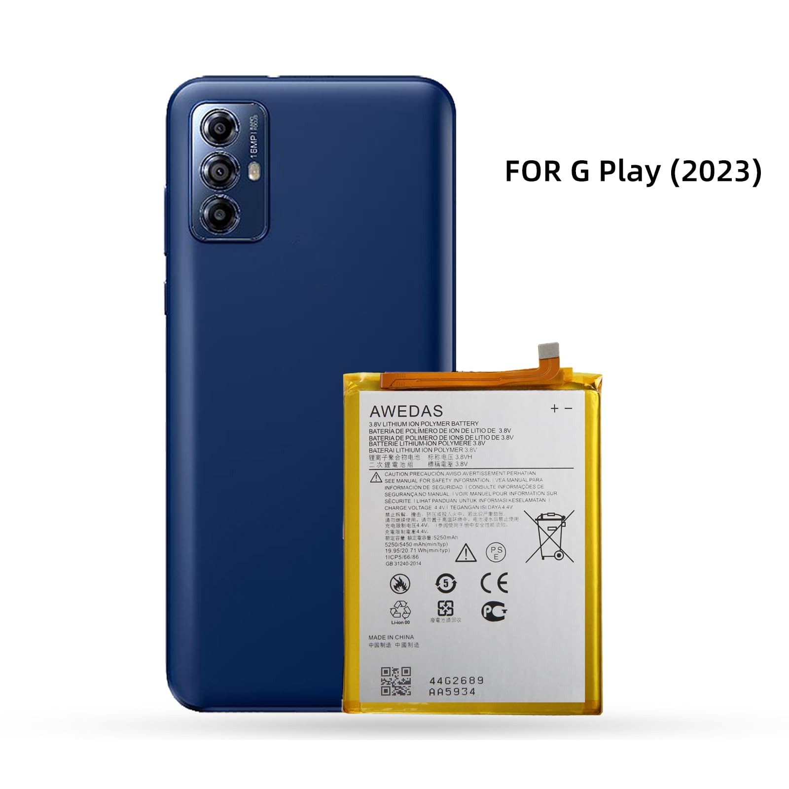 AWEDAS Replacement Battery for G Play 2023 Battery Compatible for Motorola Moto G Play 2023 XT2271-5 Battery and Tool Kits