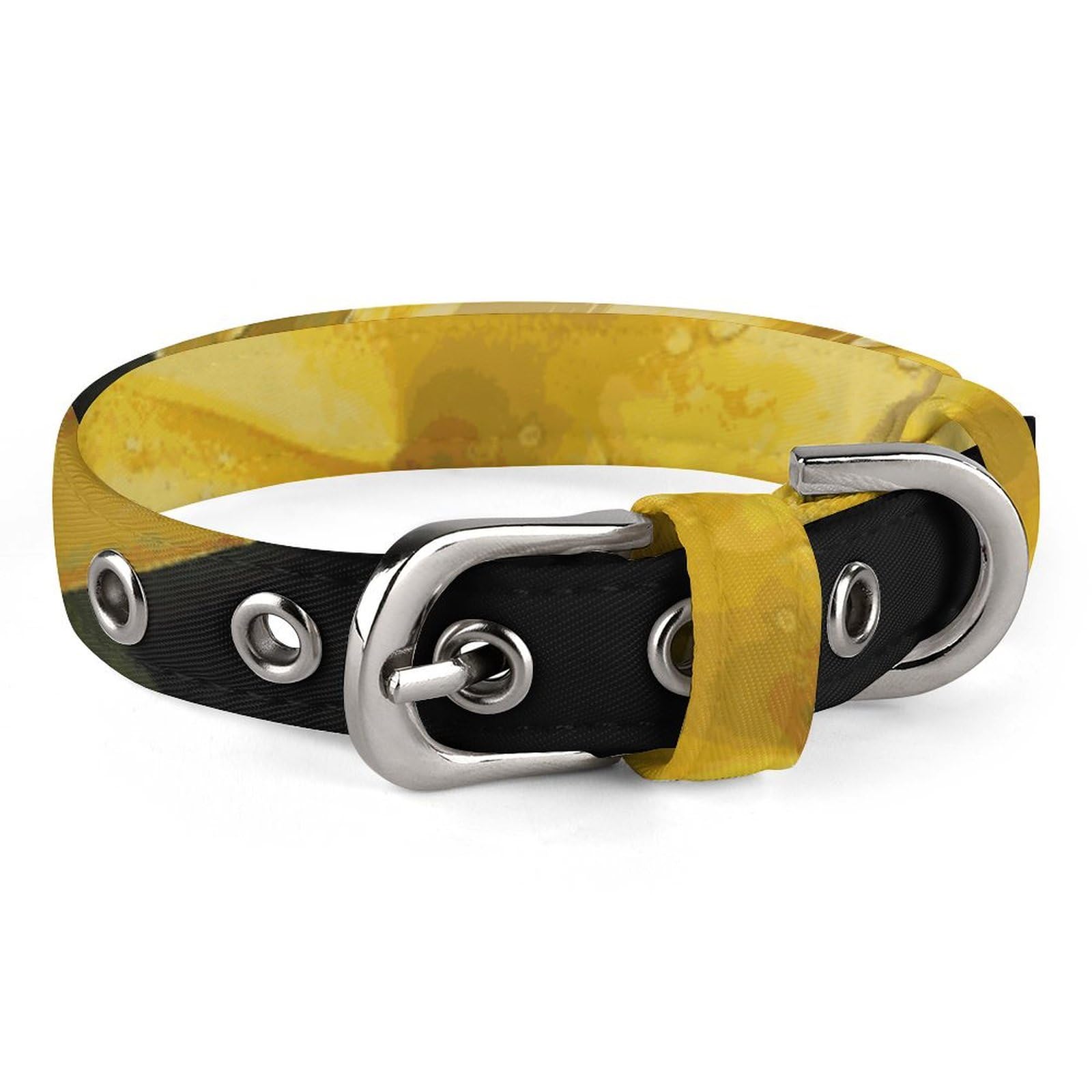 Collier réglable pour chien et chat avec rose jaune : la solution anti-irritation pour peau sensible