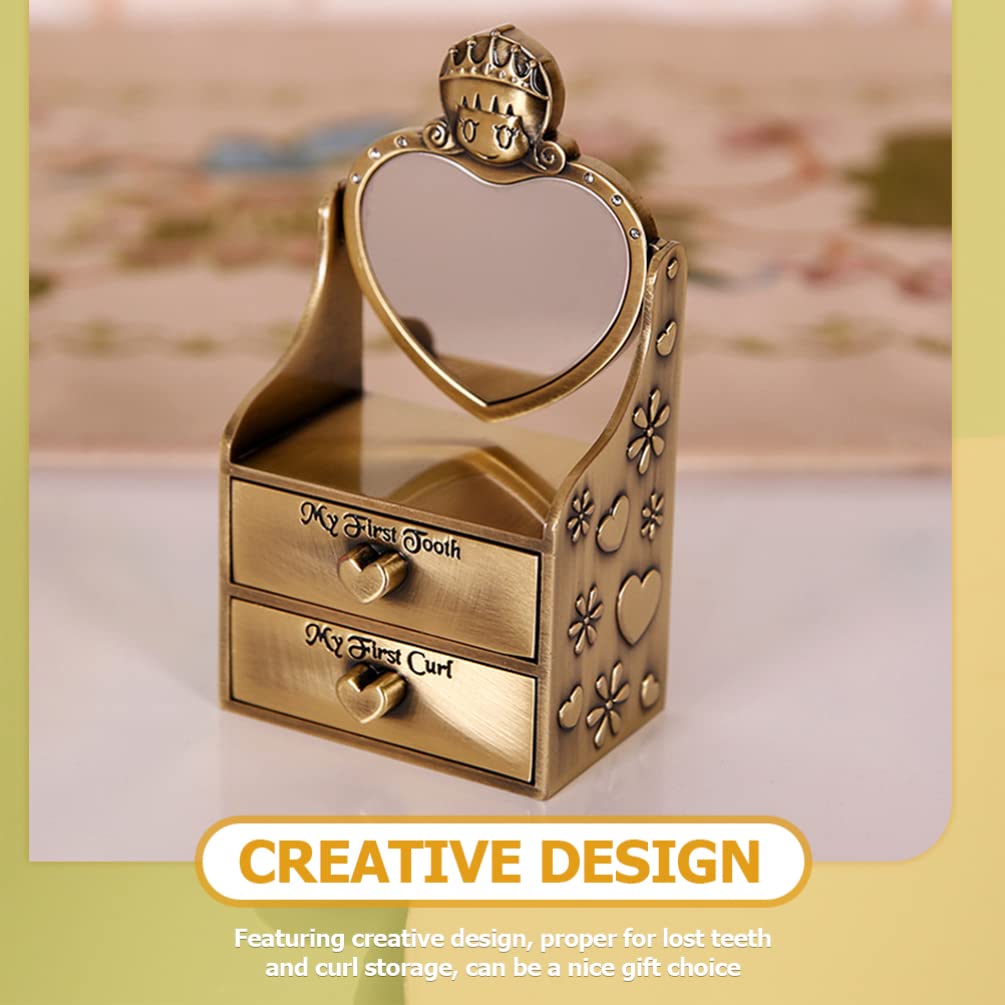 Kisangel Baby Keepsake Box Baby Keepsake Box Baby First Curl Keepsake Box Antique First Tooth Saver Box Kids Teeth Fairy Holder Organizer for Lost Teeth Keep The Childhood Memory Tooth Box Tooth Box