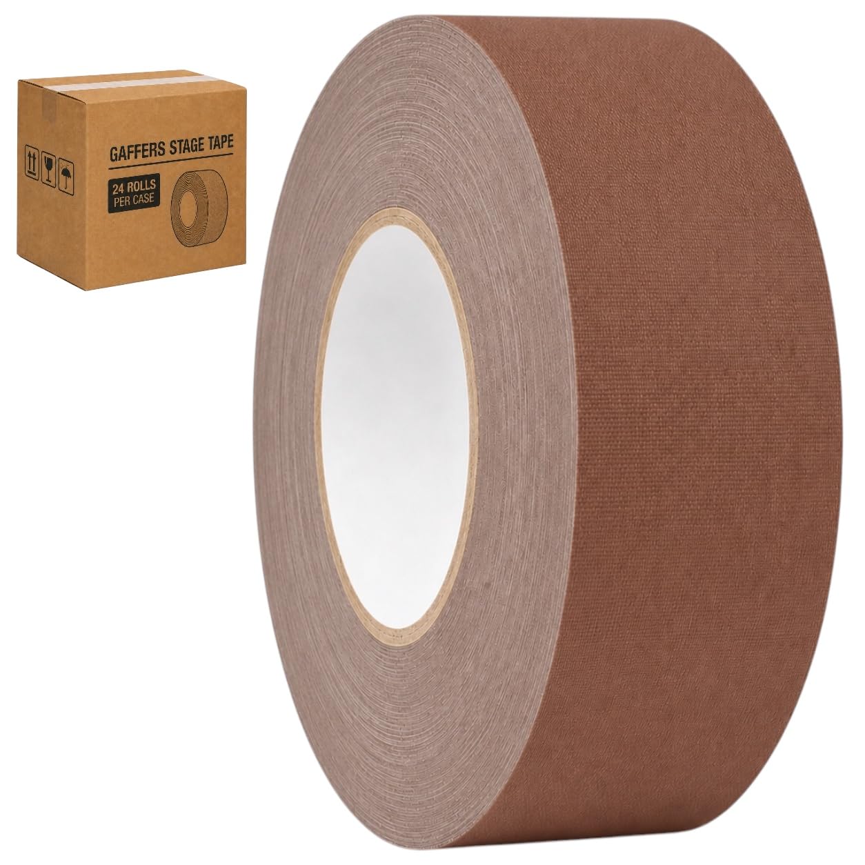 GGR Supplies CGT-80 Gaffers Stage Tape, Brown, 2 in x 60 yd, 24-Pack