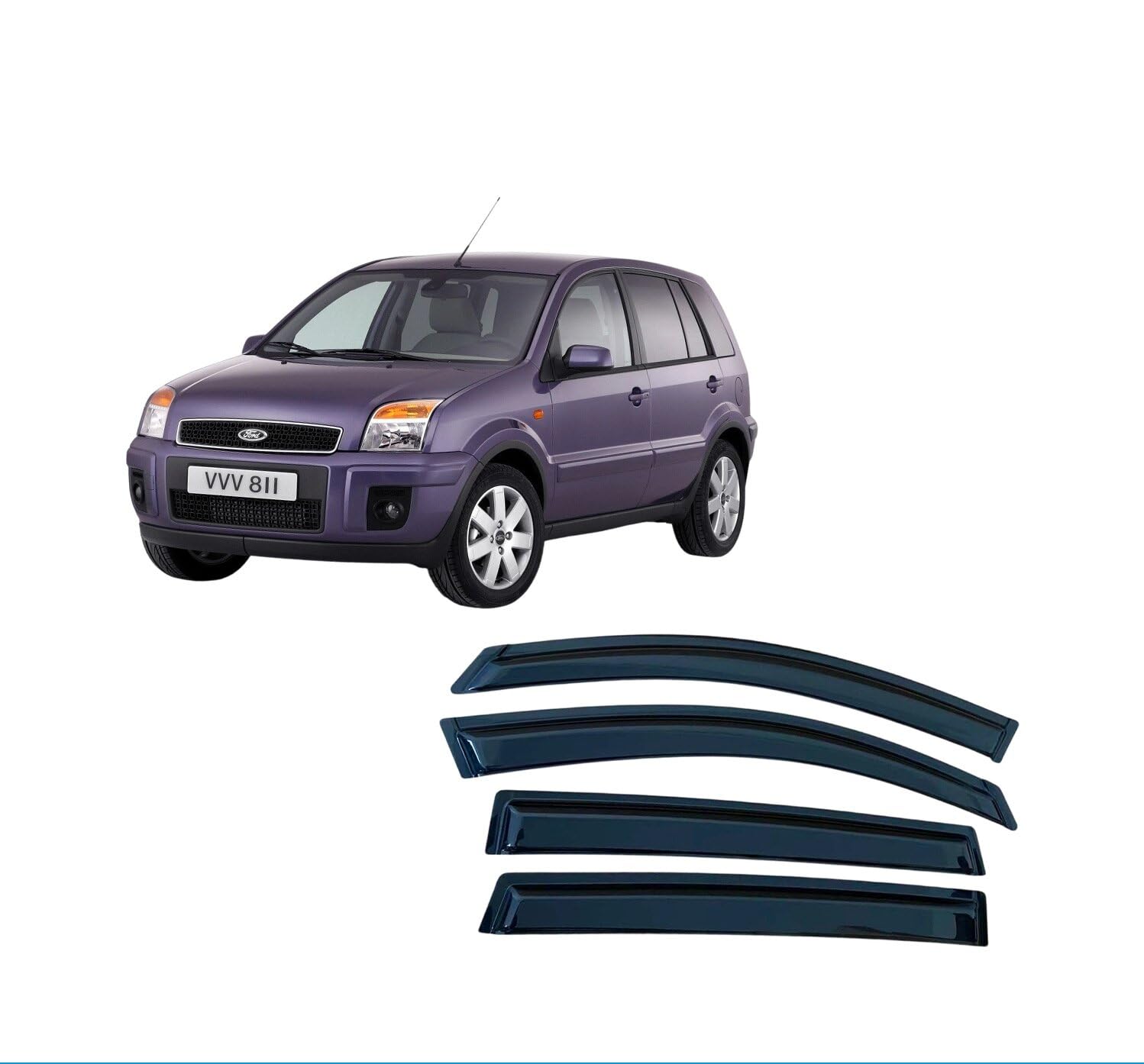 Liufangfc Normal Wind Deflectors For Ford Fusion 2002-2012 – 4Pc Tape-On Smoked Visors, Weatherproof, Anti-Salt/Snow, Low-Noise