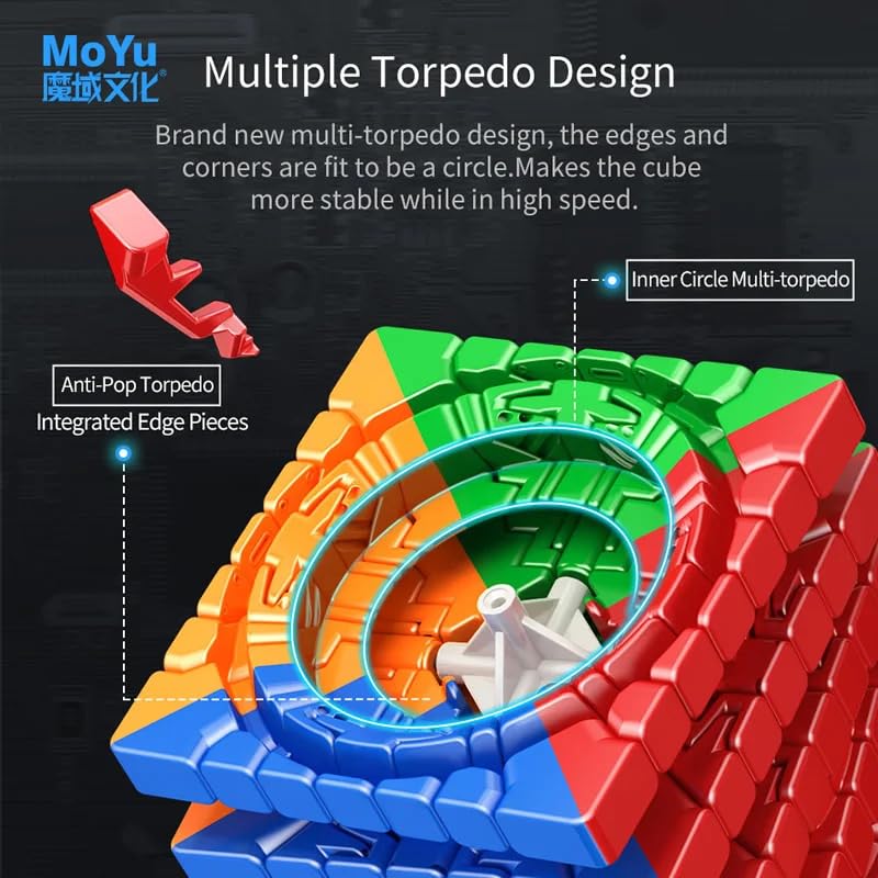 Image of HAWKISTER Moyu Aofu Wr M 7X7 Magnetic Cube Moyu Aofu Wrm Puzzle 7X7X7 Magic Stickerless Speed Cube, For Kid