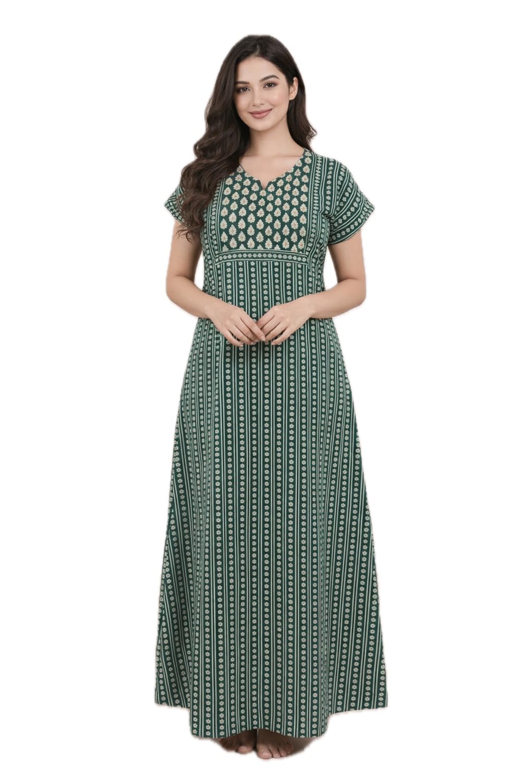 Pure Cotton Nighty for Woman | Night Gown for Women with Pocket, Ideal for Loungewear | Maxi Nighty for Women Cotton