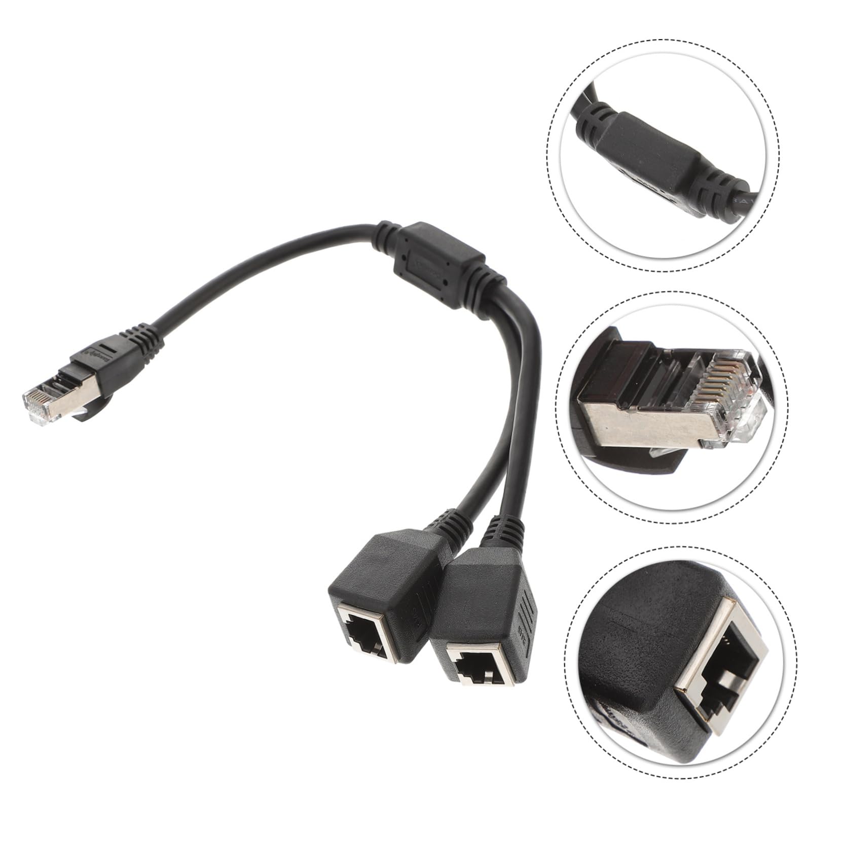 Yardenfun Ethernet Cable Splitter 1 Male to 2 Female Ports Network Adapter for Ethernet Splitter for Two Computers Net Cable