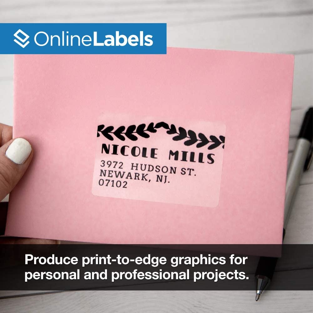 OnlineLabels Etiketten, 7,6 x 5,1 cm, transparent, glänzend, Laser, 100
