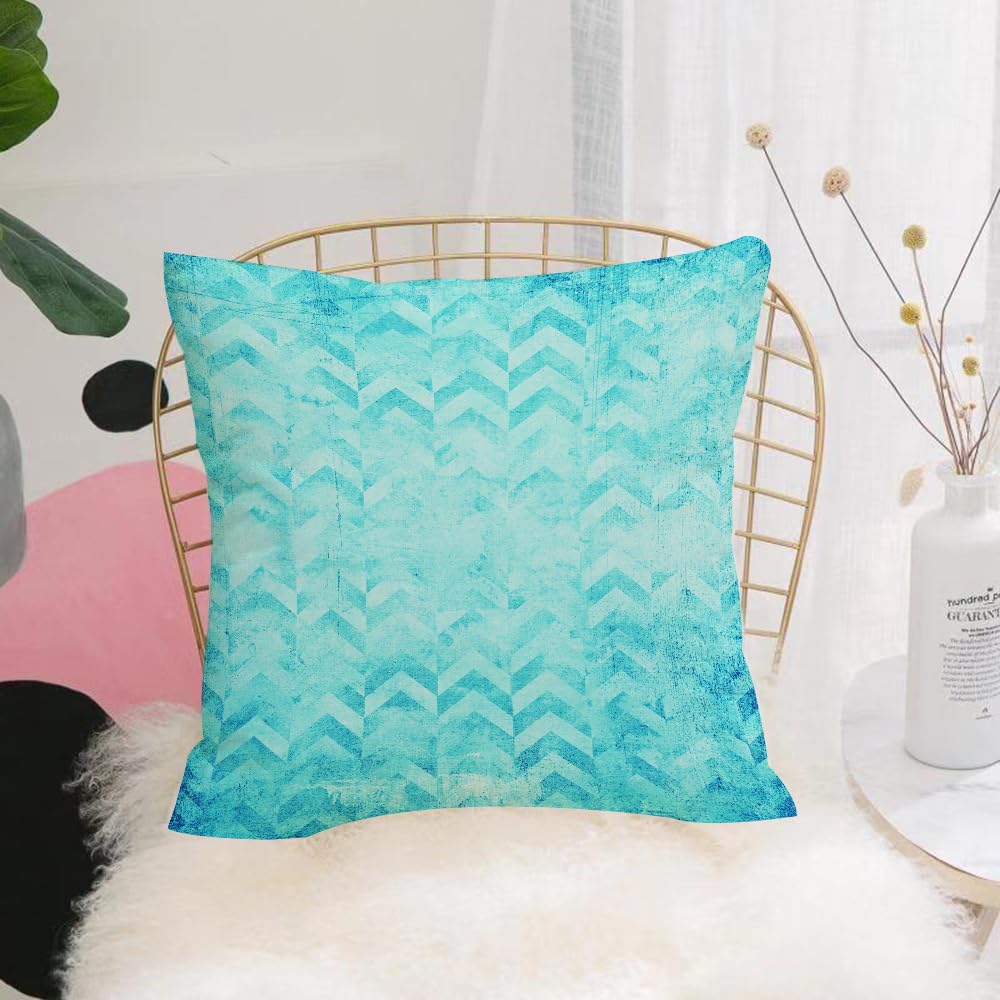 HYMSXW Cushion Cover,Throw Pillow Case Home Decorative for Living Room Bedroom Sofa Chair 20X20 Inch,Inspired Chevron Soft Blue, Blue Chevron Design, Nostalgic Blue Pattern Snow Pa,Pillowcase 50X50cm
