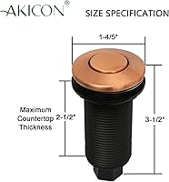 Vista 2 de Akicon Kit de interruptor de aire de cocina para triturador de basura, kit de interruptor de encendido/apagado de eliminación de desechos de doble