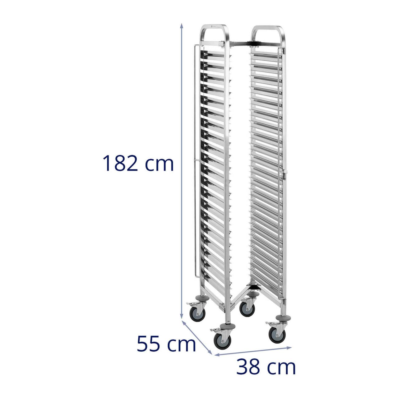 Royal Catering RCTW 20 GN 1/1B Tablettwagen 20 GN 1/1 oder 30 x GN 1/3 Einschübe Gastro Tablettwagen Stikkenwagen