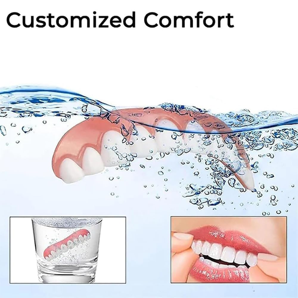 Dentaduras Funcionales, Dentadura Completa Funcional Adaptable, Juego Avanzado De Dentadura Completa De Silicona Personalizada, Para Hombres Y Mujeres (3pcs)