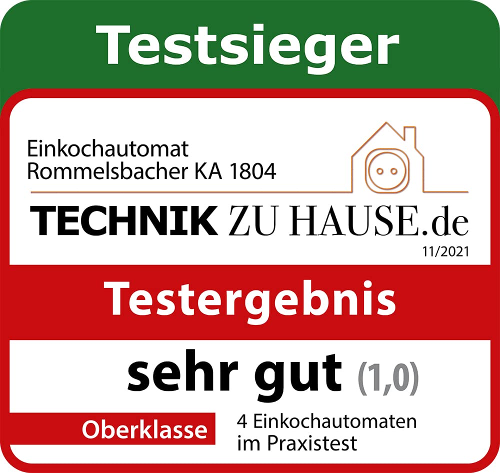 ROMMELSBACHER Glühwein-/Einkochvollautomat KA 1804, MADE IN GERMANY, 2-Schicht-Emaillierung, 27 Liter/für 14 Gläser à 1 Liter, stufenlos regelbar, Entsafterschaltung, Zeitschaltuhr, Ablaufhahn, 1800 W